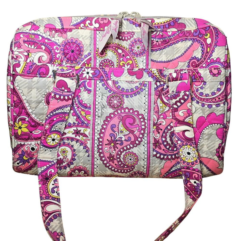 Vera Bradley Quilted Eloise in Paisley Meets Plaid Pattern Bag Purse 13x9x5 - Picture 2 of 6